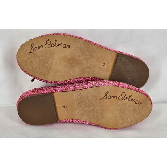SAM EDELMAN GIRL’S FELICIA PINK WOVEN BALLET FLATS — SIZE 13 • CHIC & COMFY - Picture 12 of 13